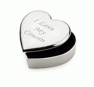 /"me encanta mi primo/" Grabado Corazón Baratija//Caja De Joyas