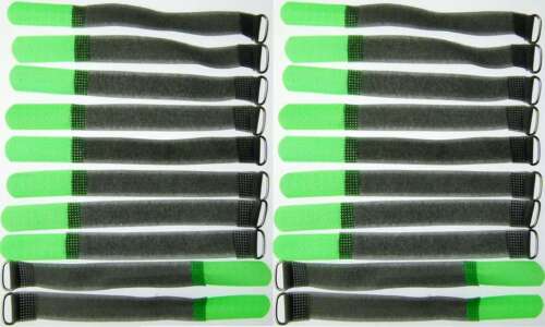 20 x Kabelklett Klettband 160 x 16 mm neon grün FK Klett Kabelbinder Klettbänder 