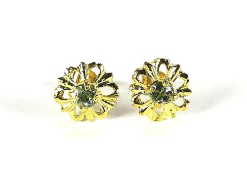 Details about   9ct Gold Blue Topaz Flower Studs Earrings November Birthstone UK Made GS1041 