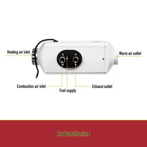 12V 5KW Air Heater Tank LCD Silencer Vent 5000W Planar For Truck RV UK Boats KO