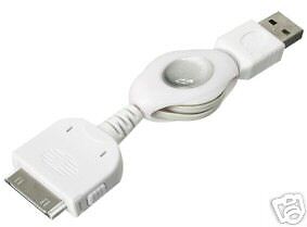 USB 2.0 Aufroll Kabel für Ipod® Dock Connector 0,75m 