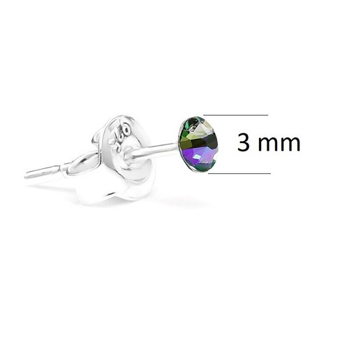 925 Sterling Silver Ear Studs 3 mm Xirius Paradise Shine Swarovski® Crystals