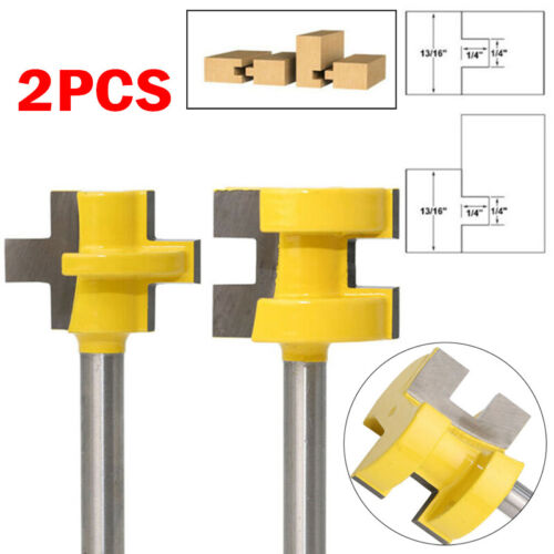 2x Tongue /& Groove Router Bits 1//4 Shank Woodworking Chisel Cutters Milling