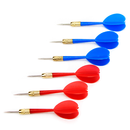 3 Red /& 3 Blue Steel Tip Brass Dart Sets for Bar Party Carnival Games 6 Pack