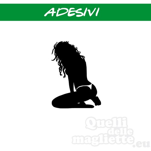 ADESIVO PER AUTO MOTO TUNING RAGAZZA GIRL 4 CM.10,5 X 8 A062E