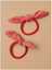 2 Hair Elastics with Gingham Check Bow Girls