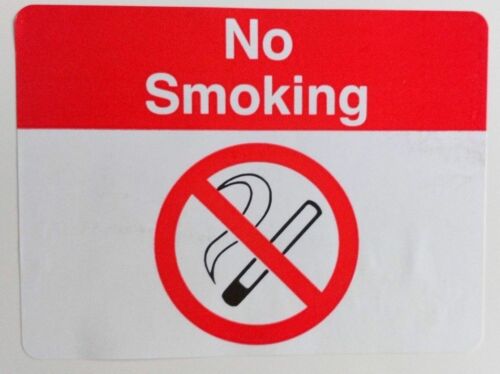 No Smoking Labels 100 labels No Smoking Stickers Red & White Strong Adhesive 