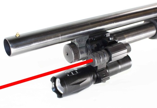 1000 Lumen Tactical Flashlight and red sight For 12 Gauge Mossberg 590.