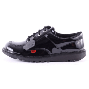 KICKERS GIRLS BLACK PATENT LEATHER SHOES UK SIZES 3,4,5,6 SCHOOL WORK NEW STYLE