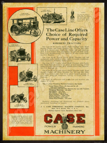 Case Kerosene Tractor Models 1920 Case Threshing Machine Co New Metal Sign 