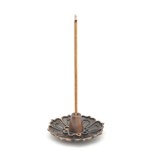 Vintage Chinese Lotus Bronze Metal Coil Burner Incense Burner Ornament