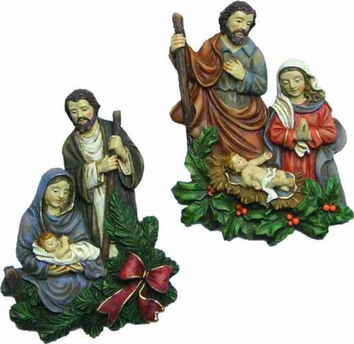 Krippenfiguren Krippenblock Heilige Familie im 2er Set mit Magnet 