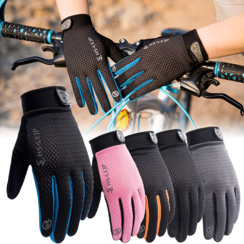 UK Full Finger Cycling Gloves MTB Motorcycle Bike Palm Padded Riding Touchscreen 