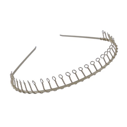 Narrow Metal Wire Comb Football Sports Alice Band Hair Headband Black or Silver