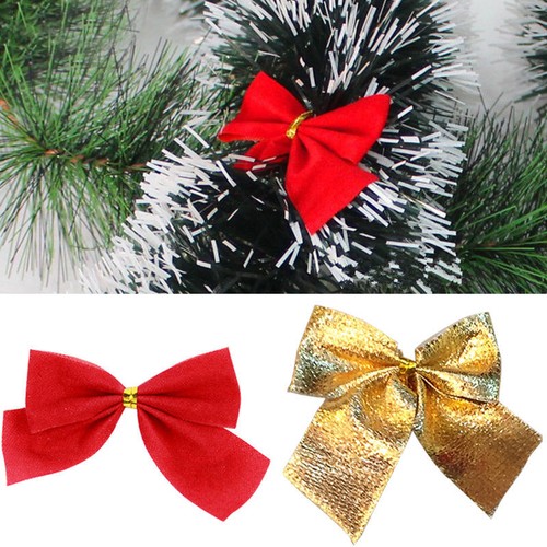12pcs Bowknot Xmas Tree Ornament Bow Hanging Decoration Christmas Gift Decor RR