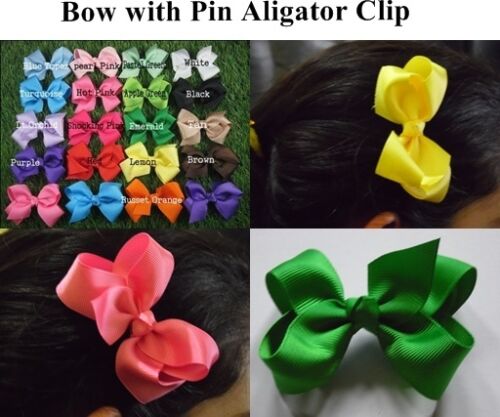 Arco De Pelo Clip Pin Aligator Chica clips de Cinta de Grogrén flores niña