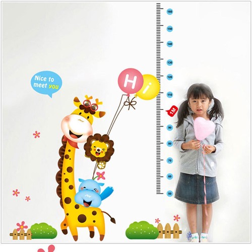 Enfants Hauteur Croissance Chart Mesure Autocollant Mural Enfants Chambre Décor animal decal
