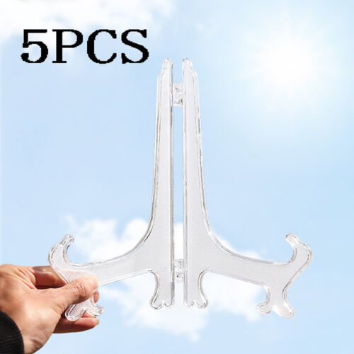 5Pc Picture Frame Display Easel Display Stand Plate Holders Plastic Photo Holder