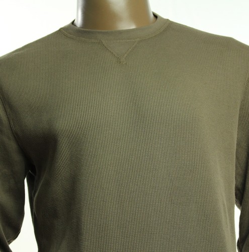 NEW CLUB ROOM WAFFLE WASHED CREW NECK LONG SLEEVE THERMAL SHIRT
