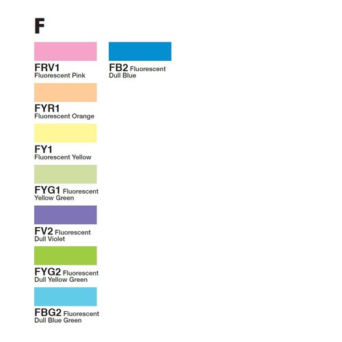 Free S//H Japan Fluorescent F Color Series NEW Too Copic Various Ink Refills