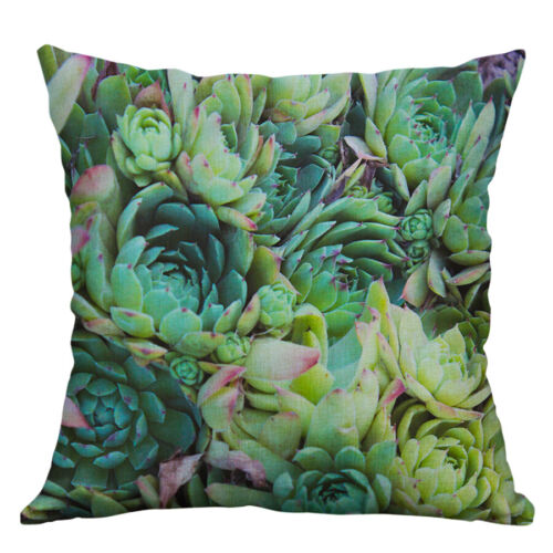 Linen pillow case cactus green leaves throw sofa car cushion cover Home Decor 