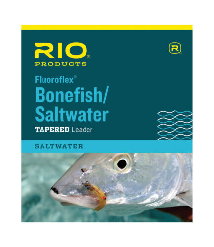 RIO FLUOROFLEX SALTWATER// BONEFISH 9/' FOOT 20 LB FLUOROCARBON FLY FISHING LEADER
