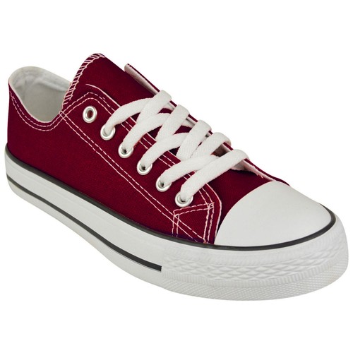 WOMENS CANVAS SHOES LADIES GIRLS TRAINERS CASUAL PLIMSOLLS LACE UP FLAT PUMPS