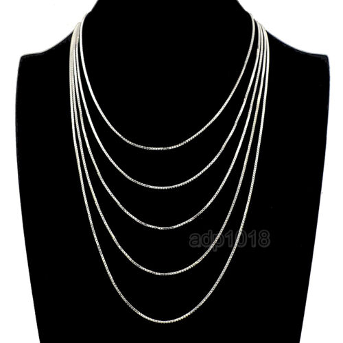 Sterling Silver BOX Chain Necklace 925 Italy 1.2mm 16&#034;, 18&#034;, 20&#034;, 22&#034;, 24&#034;  NEW