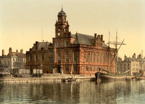 1890/'s Norfolk Great Yarmouth Town Hall Vintage English Photography Poster