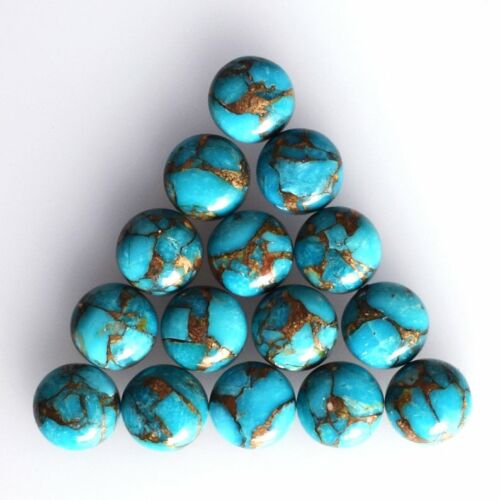 Details about   Wholesale Lot 4x4mm Round Blue Copper Turquoise Smooth Flat Back Loose Gemstones 