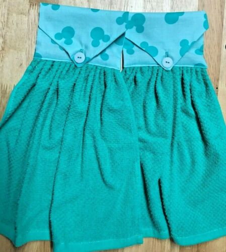 Choice Set 2 NEW Teal Mickey Mouse Hanging Kitchen Towels