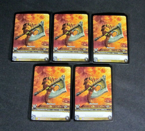 Lot of 5 World of Warcraft WoW TCG Gorehowl Gladiators Extended Art Epic 