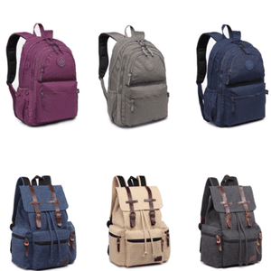 Mens Canvas Backpack Outdoor Hiking Travel Rucksack Laptop Camping School Bag