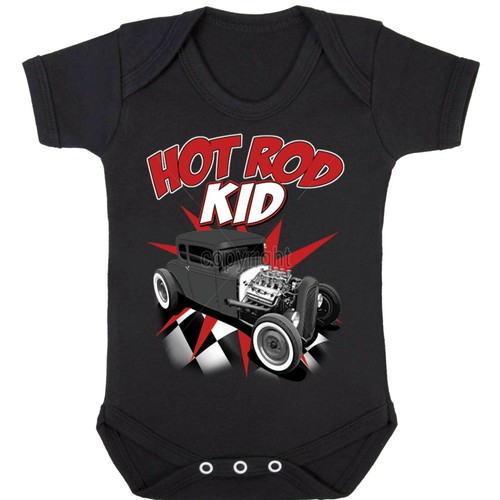 Hotrod 58 Hot rod Kid Babygrow Romper American Rockabilly Custom Classic Car