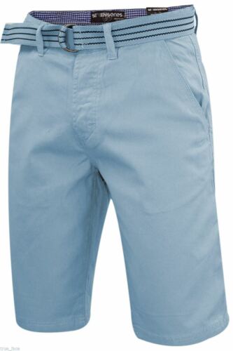 Men Chino Shorts Summer Causal Beach Wear Half Pant Free Belt Cotton Bottoms 