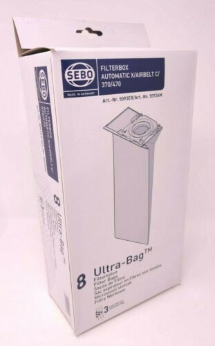 8-pack genuine Sebo Ultra Vacuum Bags cloth HEPA 5093AM  X1 X2 X3 X4 X5 XP2 XP3 