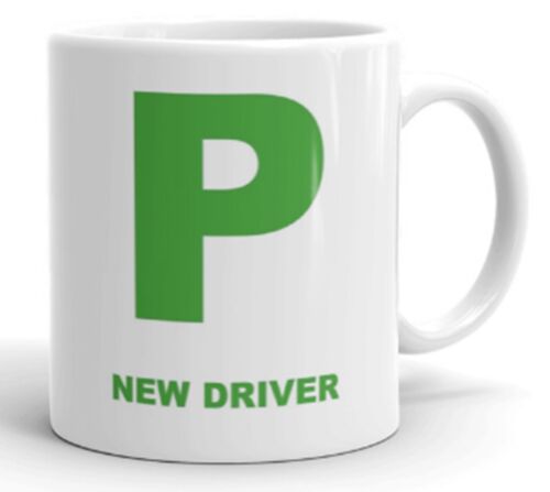 Green P Plate New driver Ceramic Mug Great gift for passing their driving test 