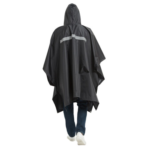 TOMSHOO Multifunctional Lightweight Waterproof Hooded Rain Poncho Raincoat D8U4