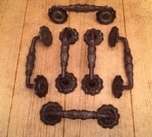 Set of 2 Nostalgic Rustic Cast Iron Door Handle Pull 8 1/2" long 0170-21844 