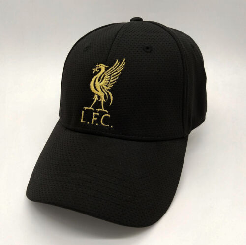 Liverpool FC Noir Casquette avec logo doré gratuit dans le monde entier livraison de UE