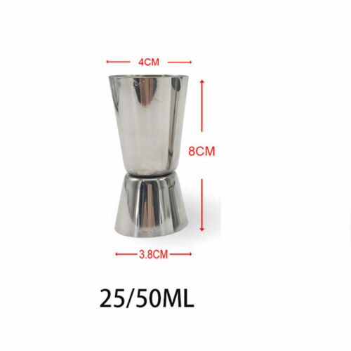Steel Jigger Single Double Shot Shorts Drink Spirit Measure Cup Cocktail Measure 