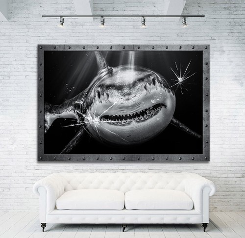 Home Decor Leinwand Bild Xxl Abstrakt Hai White Shark Natur Deko Wandbild Kunstdruck Bilder Home Furniture Diy Mhg Co Ke