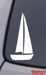 SAILBOAT Vinyl Decal Sticker Window Wall Bumper Boat Sailing Yacht Nautical Love