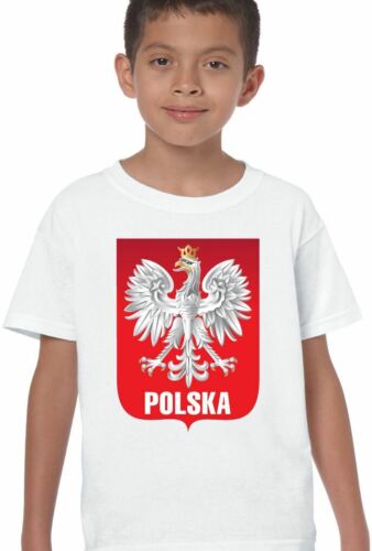 Polish Football T-Shirt Boys Polska Eagle Orzel Kids Poland World Cup 2018 Flag 