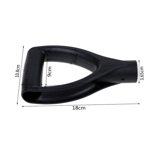U type Black Plastic Snow Shovel Replacement D Grip Spade Top Handle Garden PLV