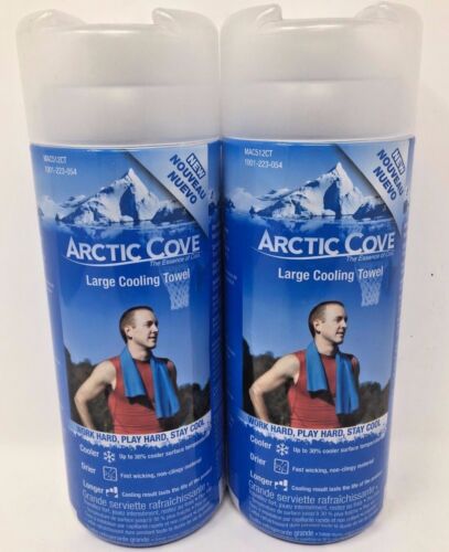 Arctic Cove LARGE Cooling Towel 12x33 in Exercise Running Yoga Gym LOT of 2 NEW 