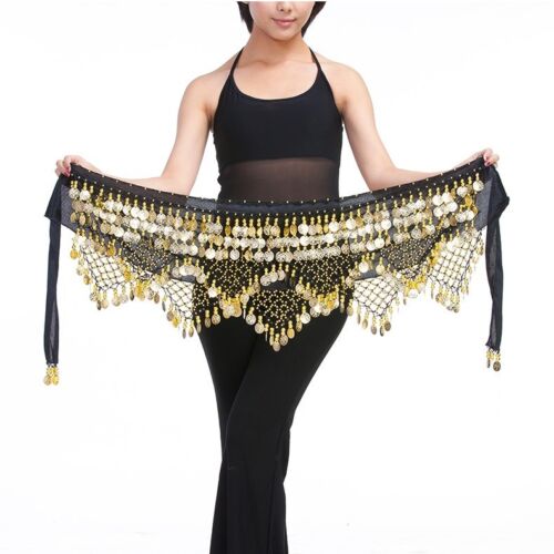 Belt 11 Colors 320# Belly Dance Costume Velvet Coins Hip Scarf