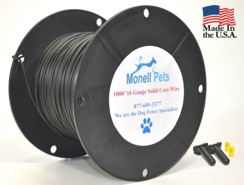 16 Gauge Heavy Duty Solid Dog Fence Boundary Wire 1000' Spool Superior 45 MIL 