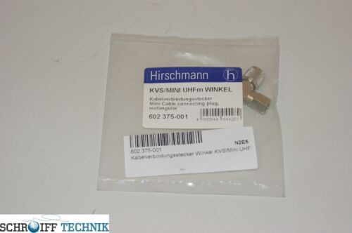 Hirschmann KVS Mini UHF Kabelverbindungsstecker abgewinkelt 602 375-001