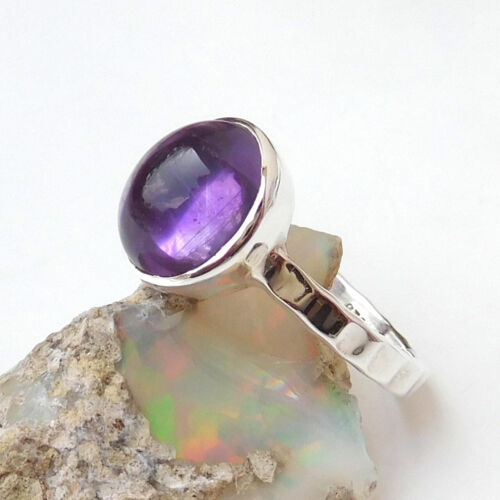 925 Sterling Silver Natural Gemstone Ring Stackable Silver Gemstone Ring-H713